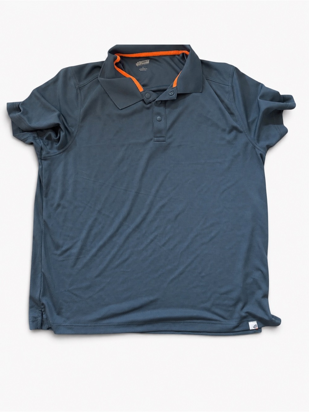 Duluth Trading Co 40 Grit Polo Shirt Men’s Large Gray Blue Textured Knit